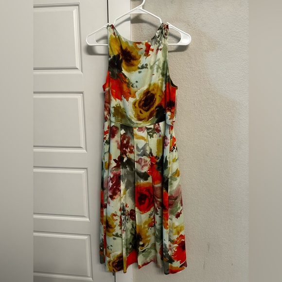 Beautiful silk lined anthro midi dress. Size 10. - Picture 2 of 3